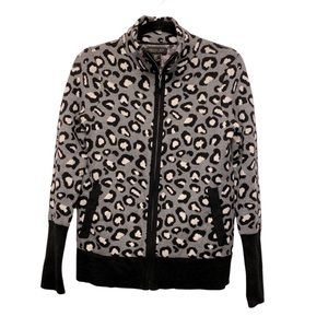 Rachel Zoe zip up animal print sweater jacket